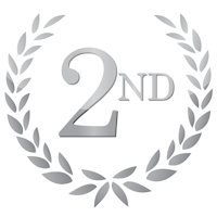 1st; 2nd; 3rd awards golden emblems. Illustration design. 2nd prize