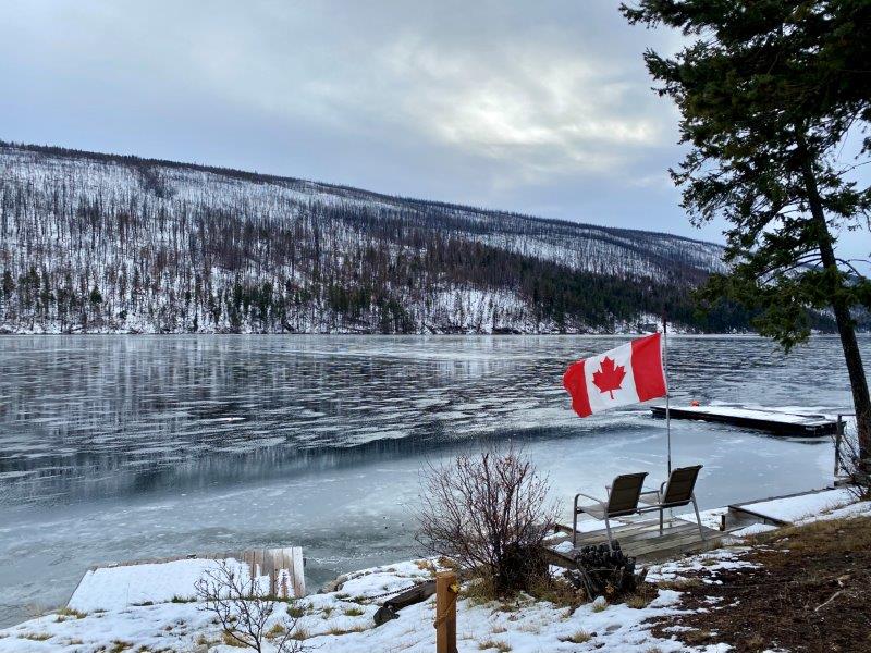 (Canada flag on lake) - Frozen and Free 402