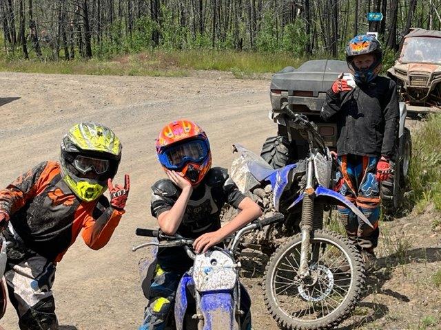 Kids on birt bikes