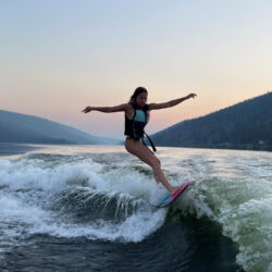 205 Active Outdoors surfing at sunset